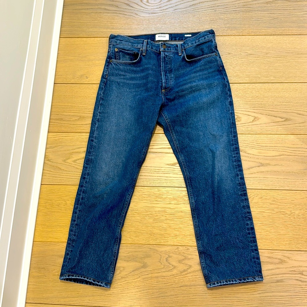 Agolde Parker Jean size 28 in placebo. Fits on the bigger side of 28.